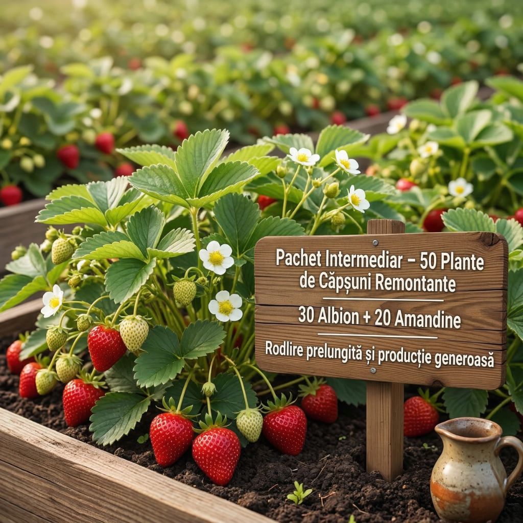 Pachet Intermediar Căpșuni Remontante – 50 Plante